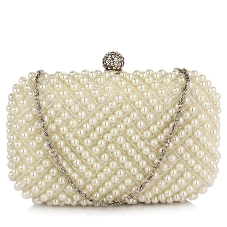 Plic de mireasa ivory cu perle Evelyn
