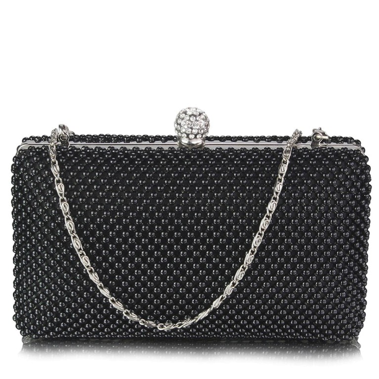 Plic de ocazie negru cu pietre Crystal