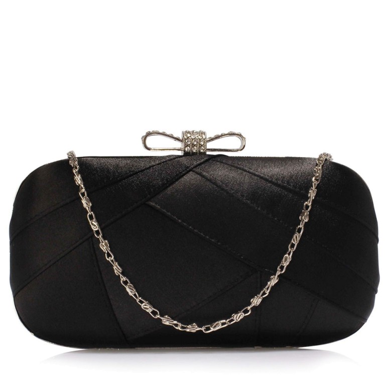 Plic de ocazie saten negru Gorgeous