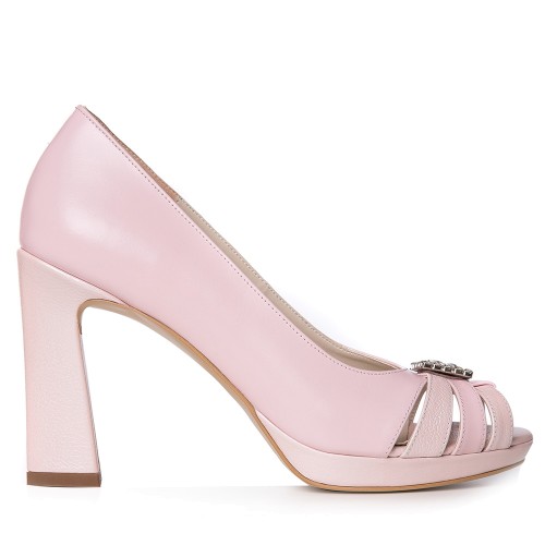 Pantofi mireasa roz pudra Agnès