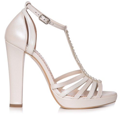 Sandale de mireasa ivory cu platforma Giselle