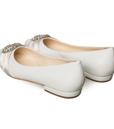 Balerini mireasa albi accesorizati Blanche