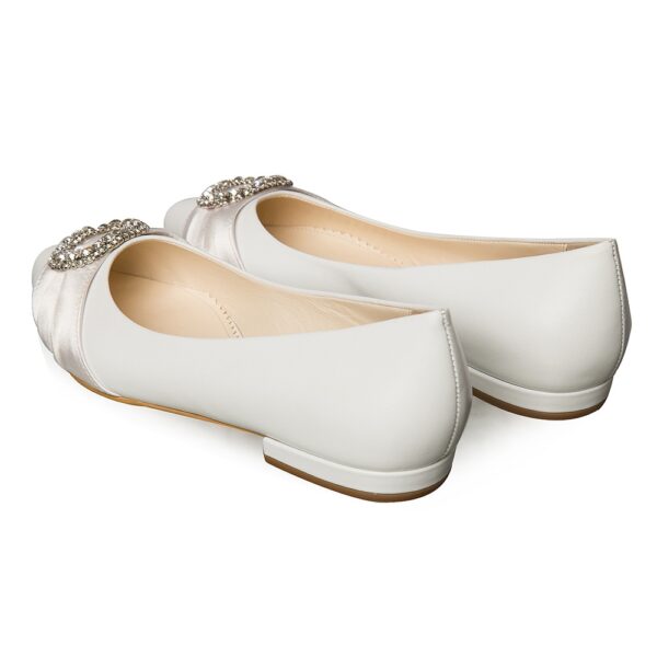 Balerini mireasa albi accesorizati Blanche
