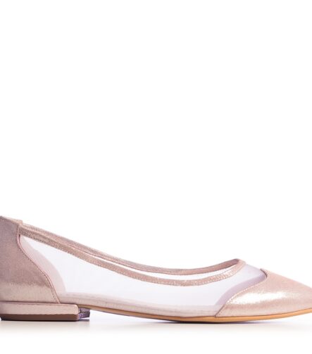 Balerini mireasa roz gold cu plasa April