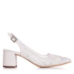 Pantofi de mireasa cu dantela cu toc mic 5 cm Anabelle