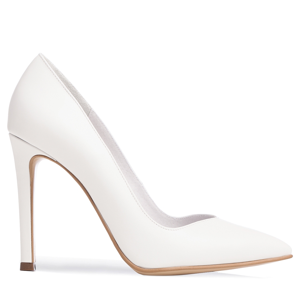 Pantofi mireasa albi Classy