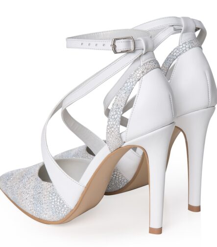 Pantofi mireasa albi Ines