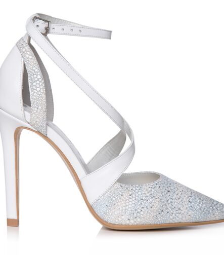 Pantofi mireasa albi Ines