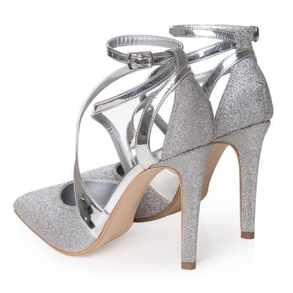 Pantofi mireasa argintii Ines