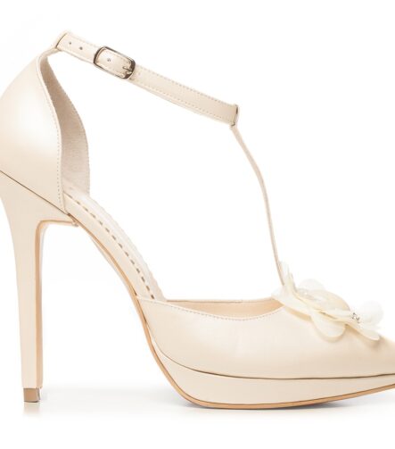 Pantofi de mireasa cu platforma ivory perlat Sophia