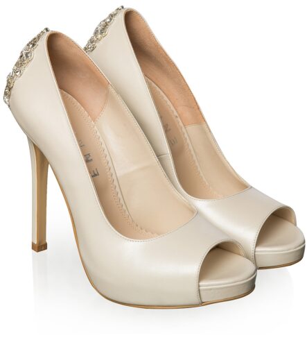 Pantofi de mireasa cu platforma ivory cu cristale Estelle