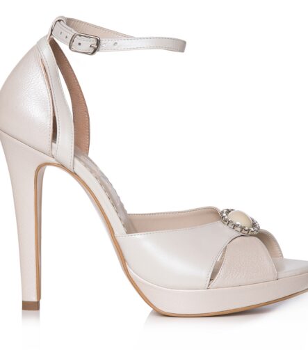 Sandale de mireasa cu platforma ivory sidef Joséphine