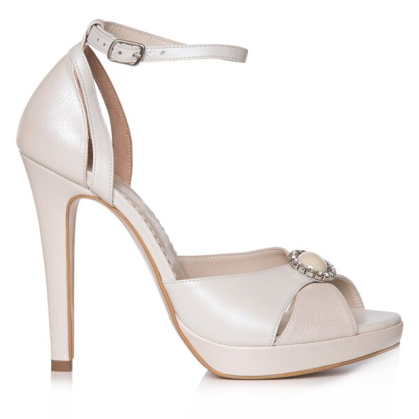Sandale de mireasa cu platforma ivory sidef Joséphine