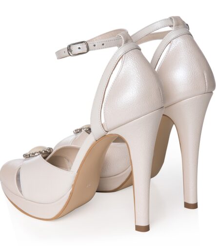 Sandale de mireasa cu platforma ivory sidef Joséphine