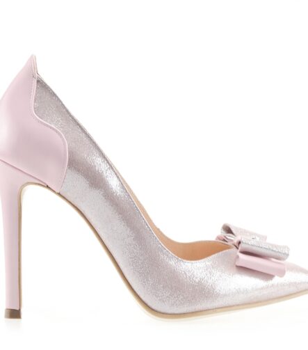 Pantofi mireasa roz pudra cu funda Brianna