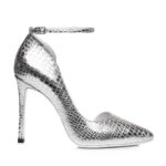 Pantofi ocazie print snake argintiu Felice
