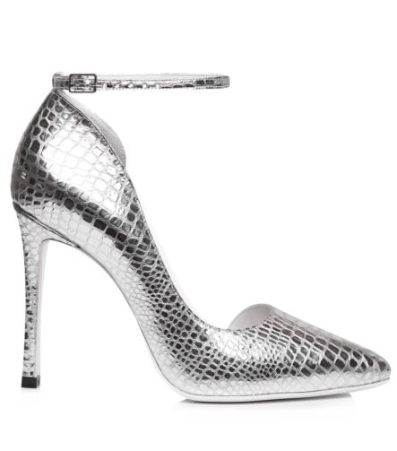 Pantofi ocazie print snake argintiu Felice