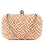 Plic de mireasa cu perle Champagne Evelyn