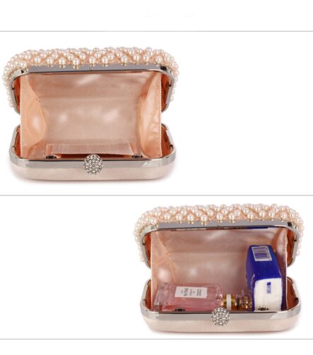 Plic de mireasa cu perle Champagne Evelyn