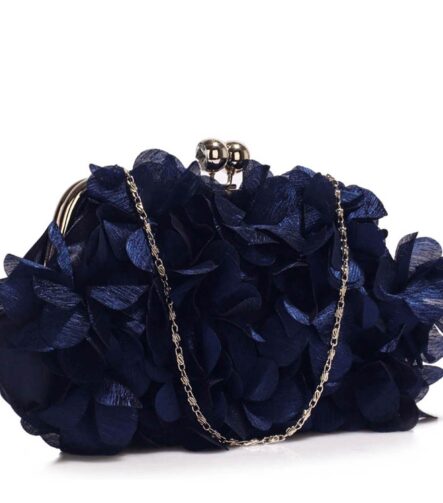 Plic de ocazie cu flori saten Blue Navy Kiss