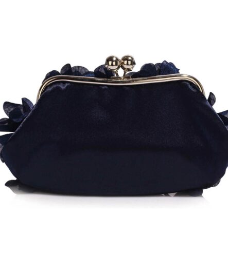 Plic de ocazie cu flori saten Blue Navy Kiss