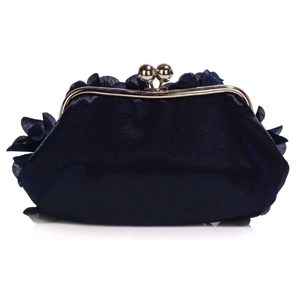 Plic de ocazie cu flori saten Blue Navy Kiss