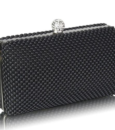 Plic de ocazie negru cu pietre Crystal
