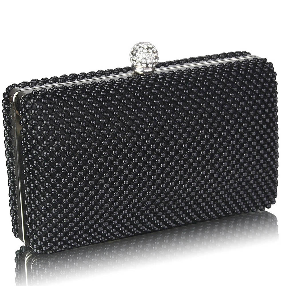 Plic de ocazie negru cu pietre Crystal