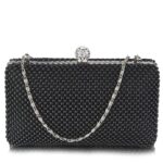Plic de ocazie negru cu pietre Crystal