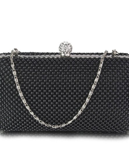 Plic de ocazie negru cu pietre Crystal