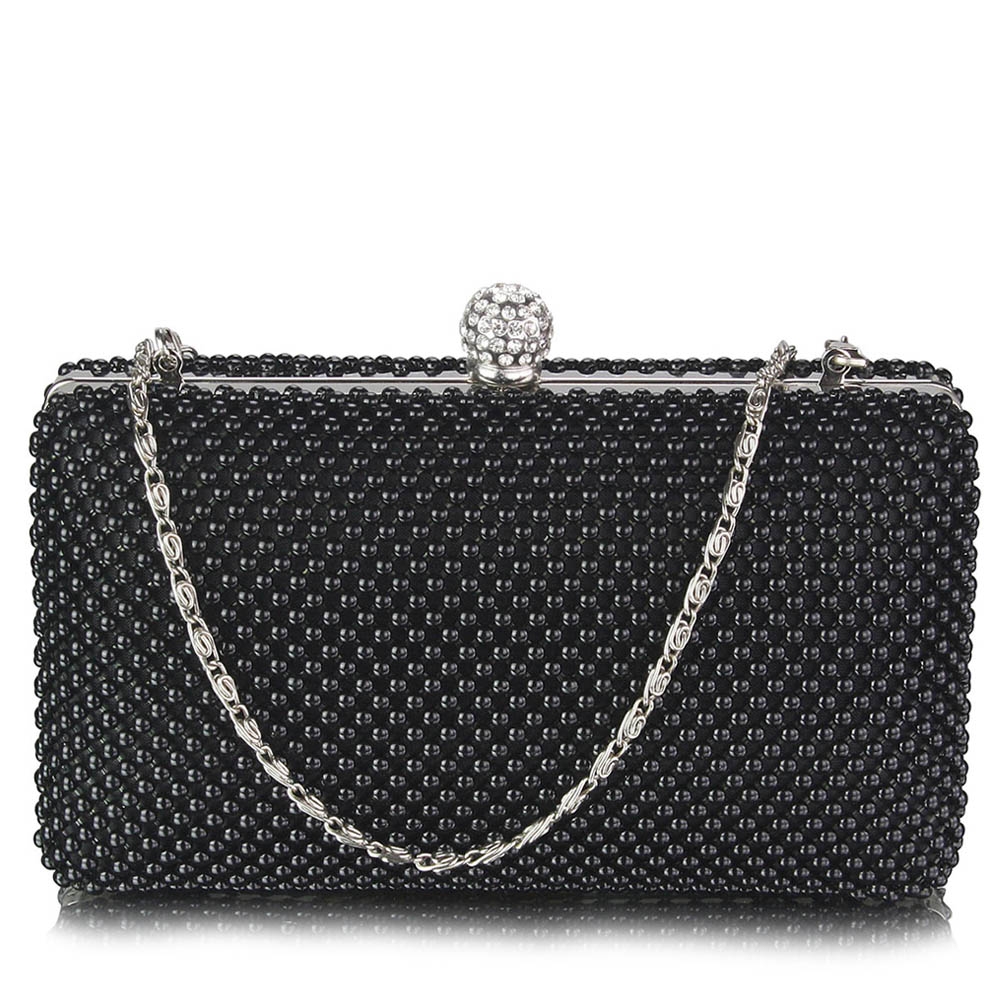 Plic de ocazie negru cu pietre Crystal