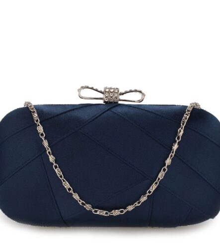 Plic de ocazie saten albastru Navy Gorgeous