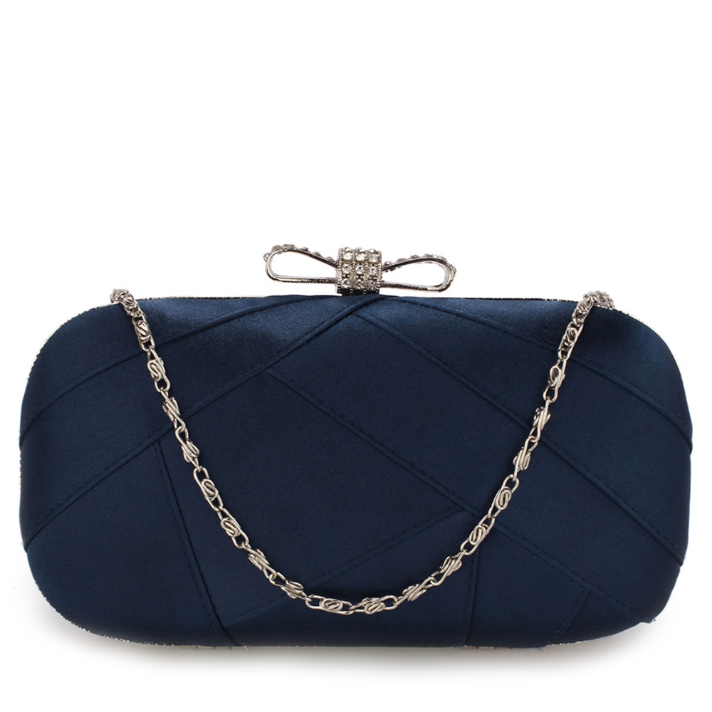 Plic de ocazie saten albastru Navy Gorgeous