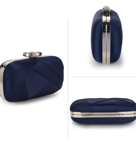 Plic de ocazie saten albastru Navy Gorgeous