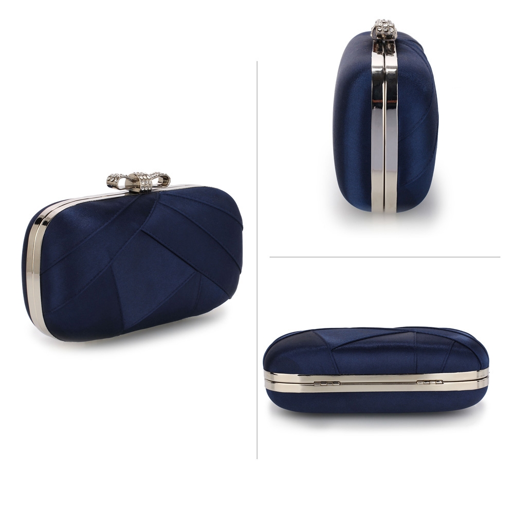 Plic de ocazie saten albastru Navy Gorgeous