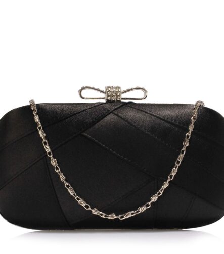 Plic de ocazie saten negru Gorgeous