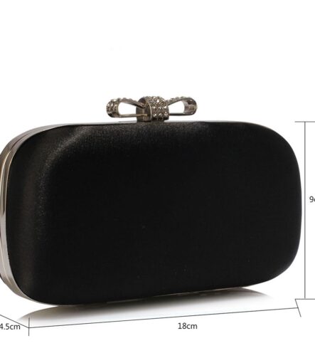 Plic de ocazie saten negru Gorgeous