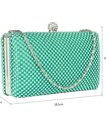 Plic de ocazie verde smarald cu pietre Crystal