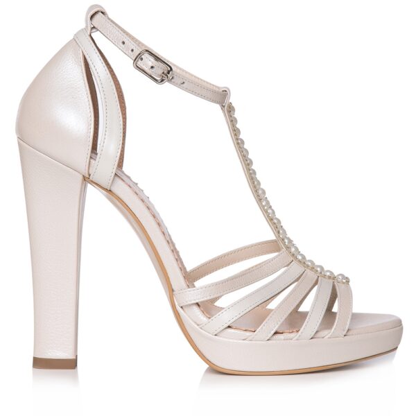 Sandale de mireasa ivory cu platforma Giselle