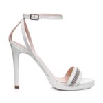 Sandale de mireasa albe cu platforma si accesorii Simonette